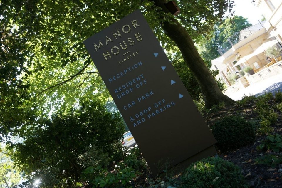 Manor House Lindley External Wayfinding Totem Signage
