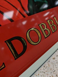 The Dobblers Inn - Gold vinyl application on pub sign